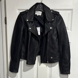 Claudie Pierlot Black Leather Jacket XS size 36